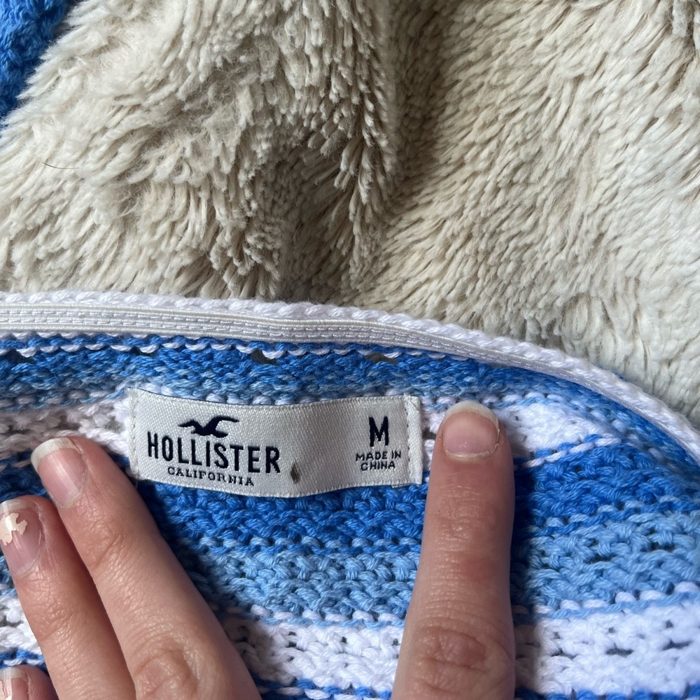 White and blue Hollister halter top